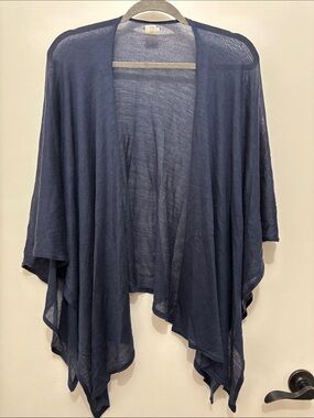 Christopher & Banks Navy Open-Front Lightweight Draped Cardigan